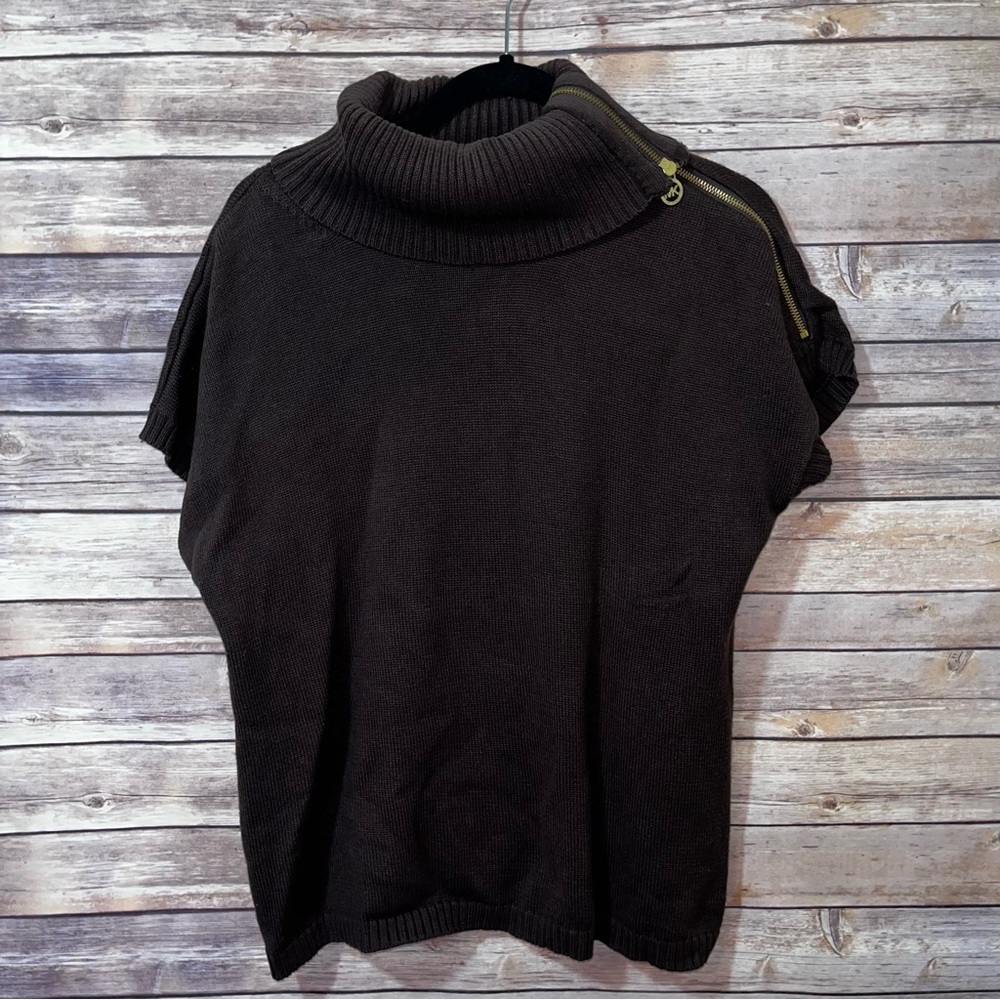 Michael Kors Women's XL Brown
Short Sleeve Knit Turtleneck Cowl Sweater E4